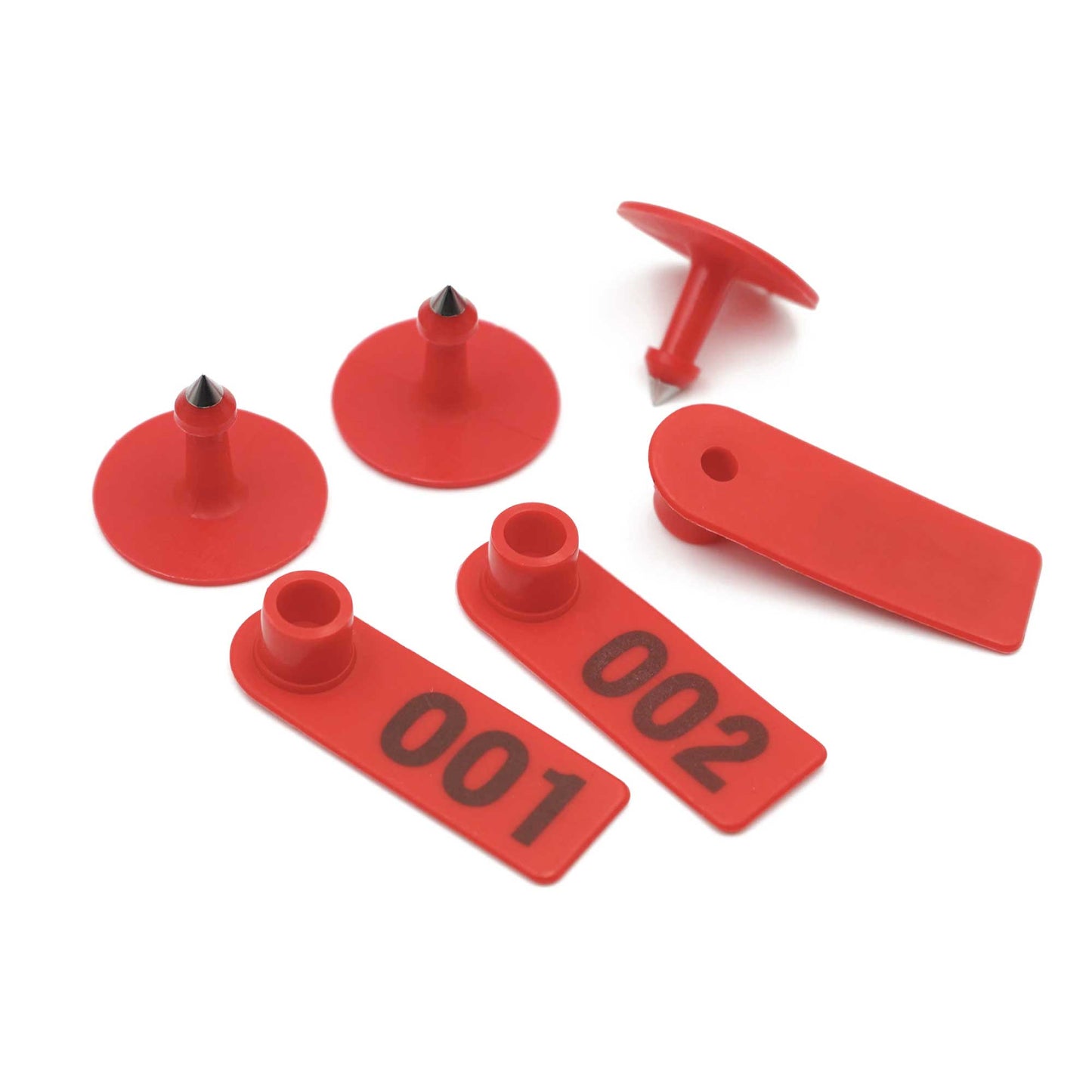 1-100 Cattle Number Ear Tag 5x2cm Set - Mini Red Cow Sheep Pig Livestock Label-4