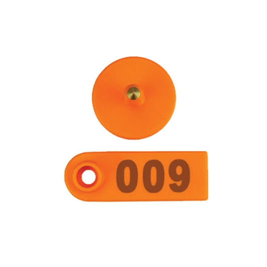 1-100 Cattle Number Ear Tag 5x2cm Set - Orange Mini Pig Sheep Livestock Label-0
