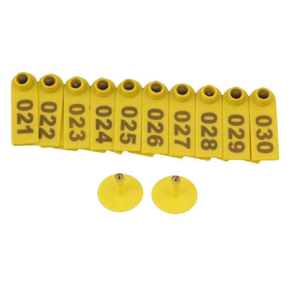 1-100 Cattle Number Ear Tag 5x2cm Set - Yellow Small Pig Sheep Livestock Label-1