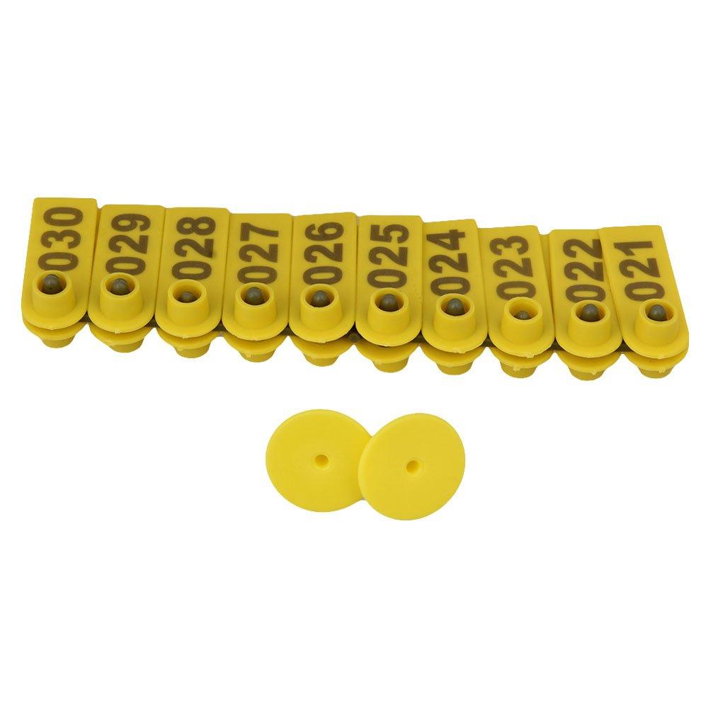 1-100 Cattle Number Ear Tag 5x2cm Set - Yellow Small Pig Sheep Livestock Label-2