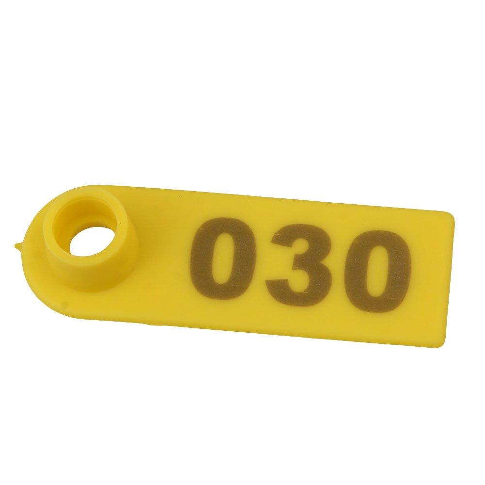1-100 Cattle Number Ear Tag 5x2cm Set - Yellow Small Pig Sheep Livestock Label-3