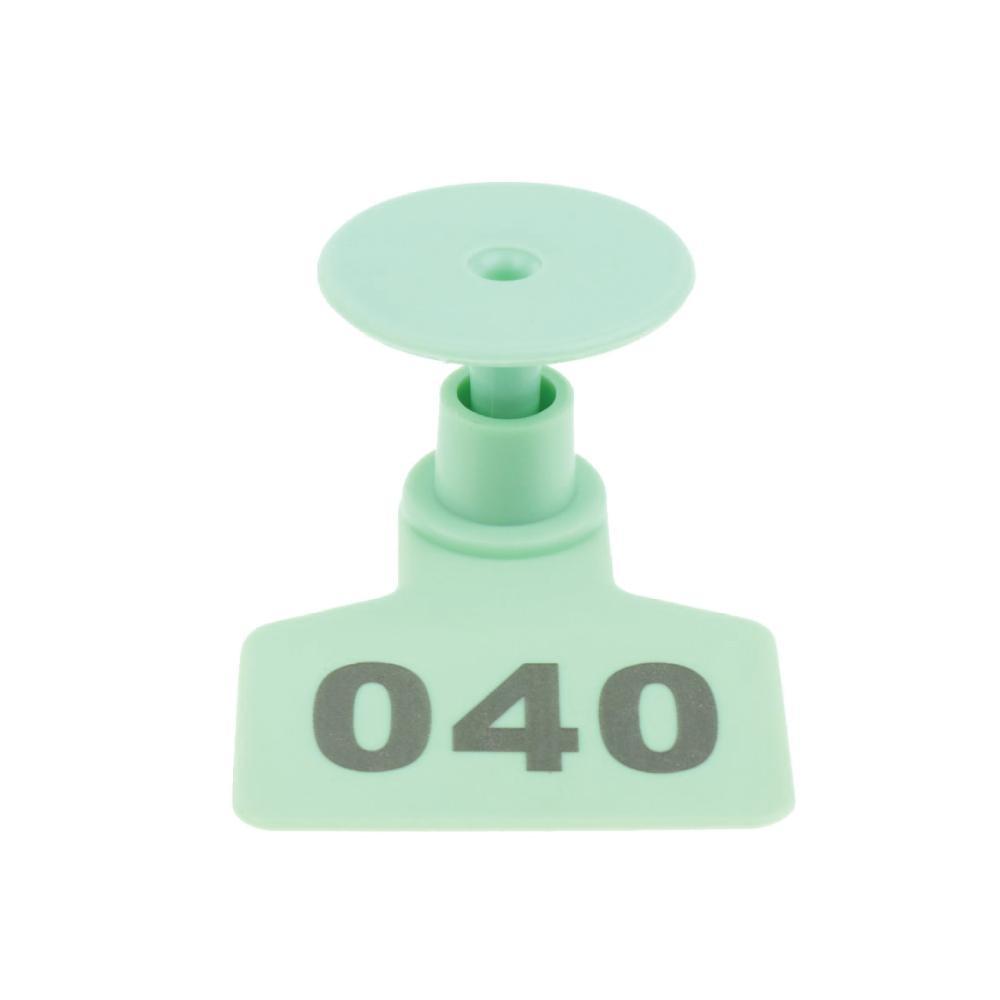 1-100 Cattle Number Ear Tag 6x7cm Set - Medium Green Sheep Livestock Label-3