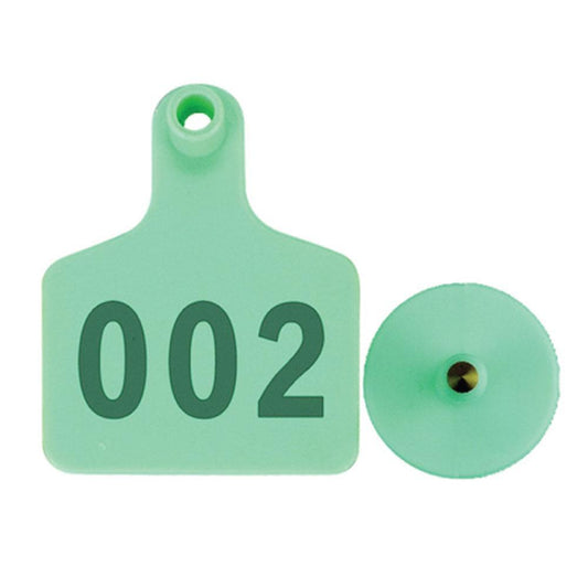 1-100 Cattle Number Ear Tag 6x7cm Set - Medium Green Sheep Livestock Label-0
