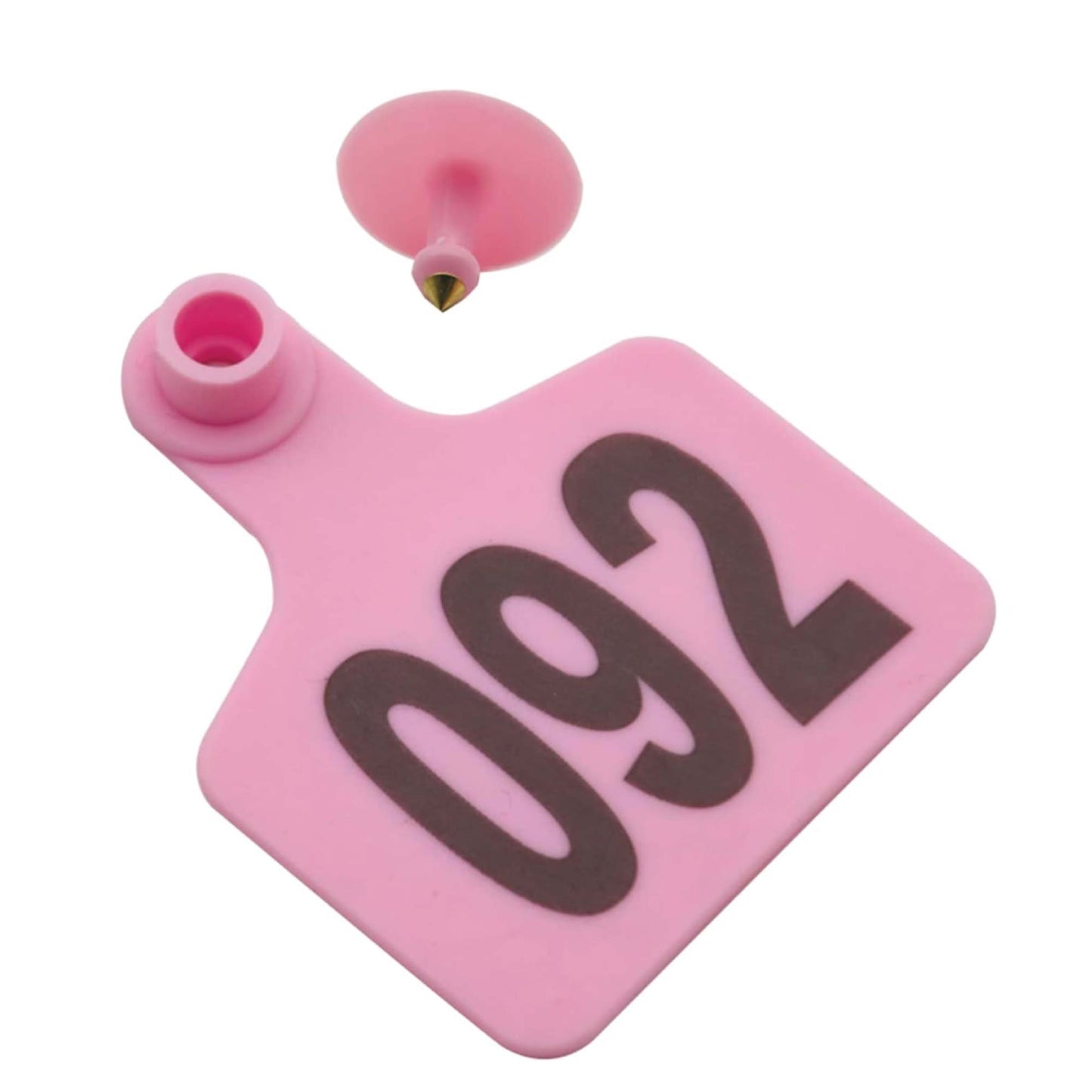 1-100 Cattle Number Ear Tag 6x7cm Set - Medium Pink Cow Sheep Livestock Label-2