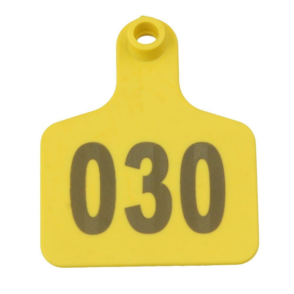 1-100 Cattle Number Ear Tag 6x7cm Set -Medium Yellow Cow Sheep Livestock Label-3