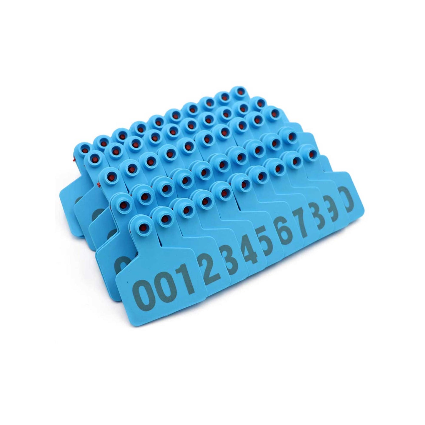 1-100 Cattle Number Ear Tags 5x4cm Set - Small Blue Pig Goat Livestock Label-2