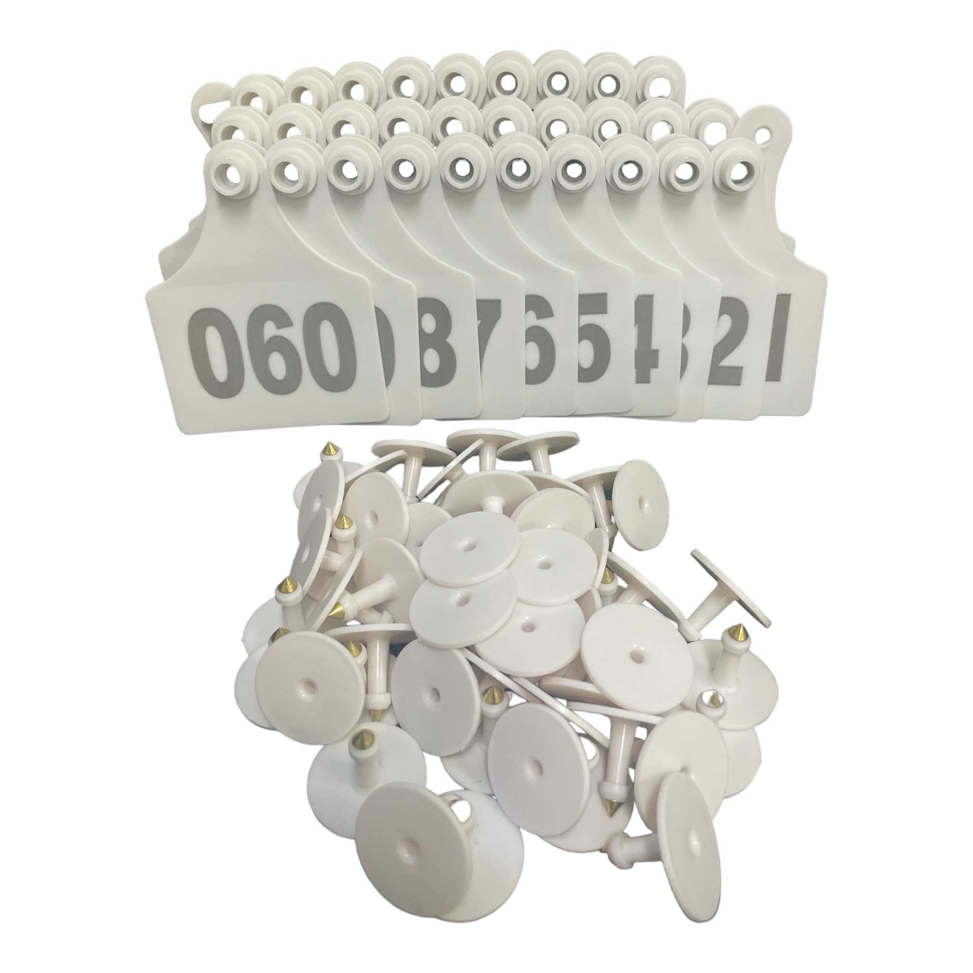 1-100 Cattle Number Ear Tags 7x10cm Set - XL White Cow Sheep Livestock Labels-0