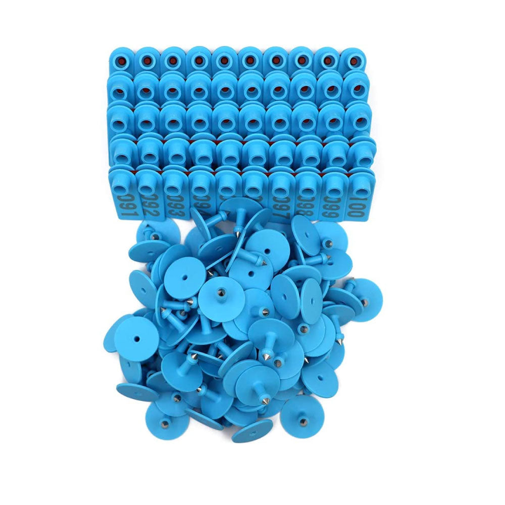1-100 Cattle Number Ear Tags Set 5x2cm - Blue Small Cow Sheep Pig Livestock Label-3