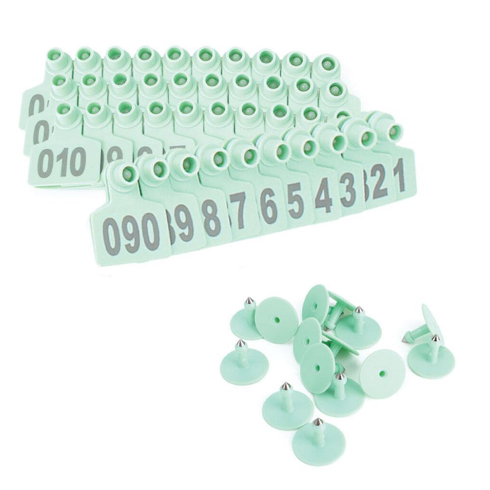 1-100 Cattle Number Ear Tags Set - Green Pig Sheep Goat Livestock Label-3
