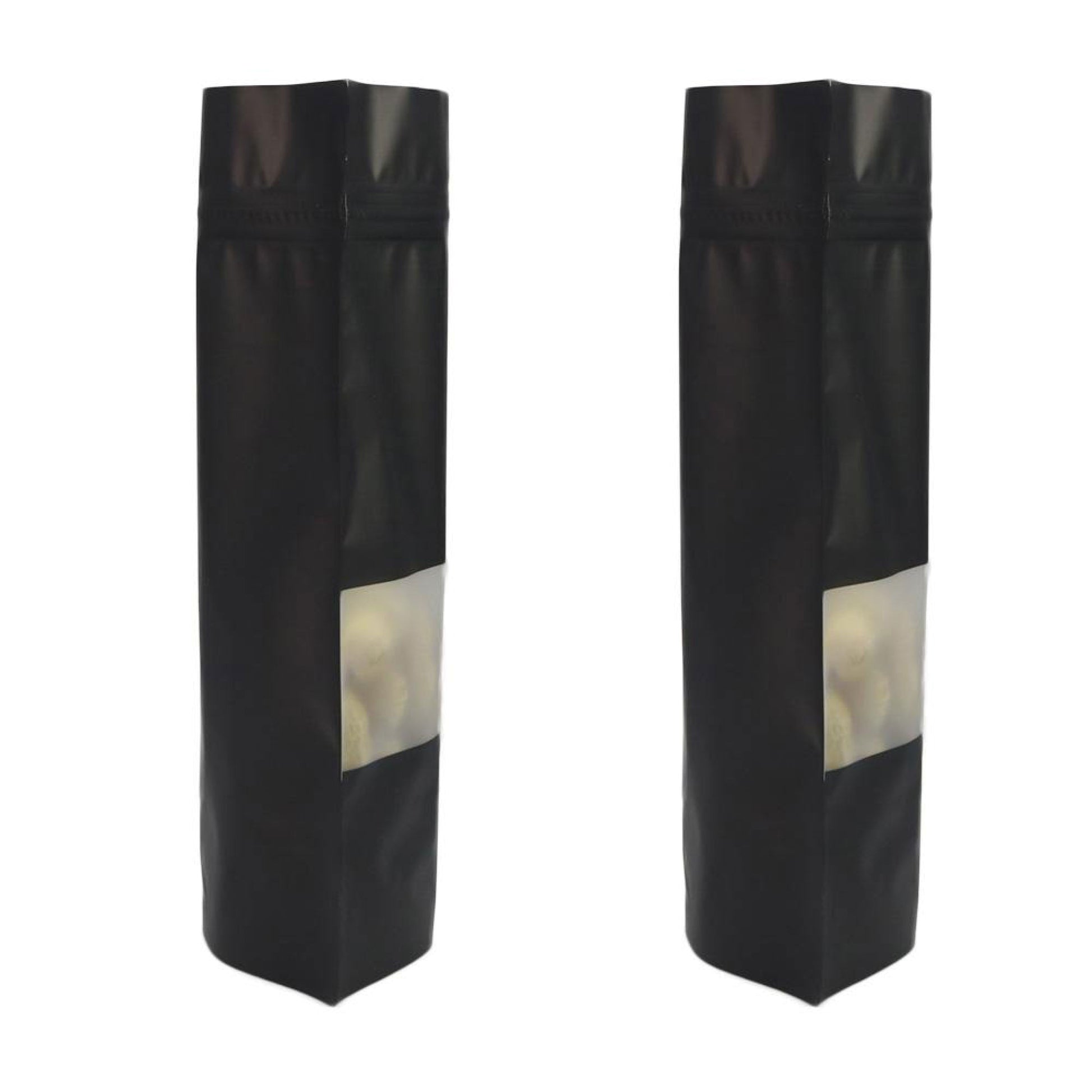 100 Resealable Mylar Stand Up Bags 36x25cm - Black Food Packaging Zip Pouch-2