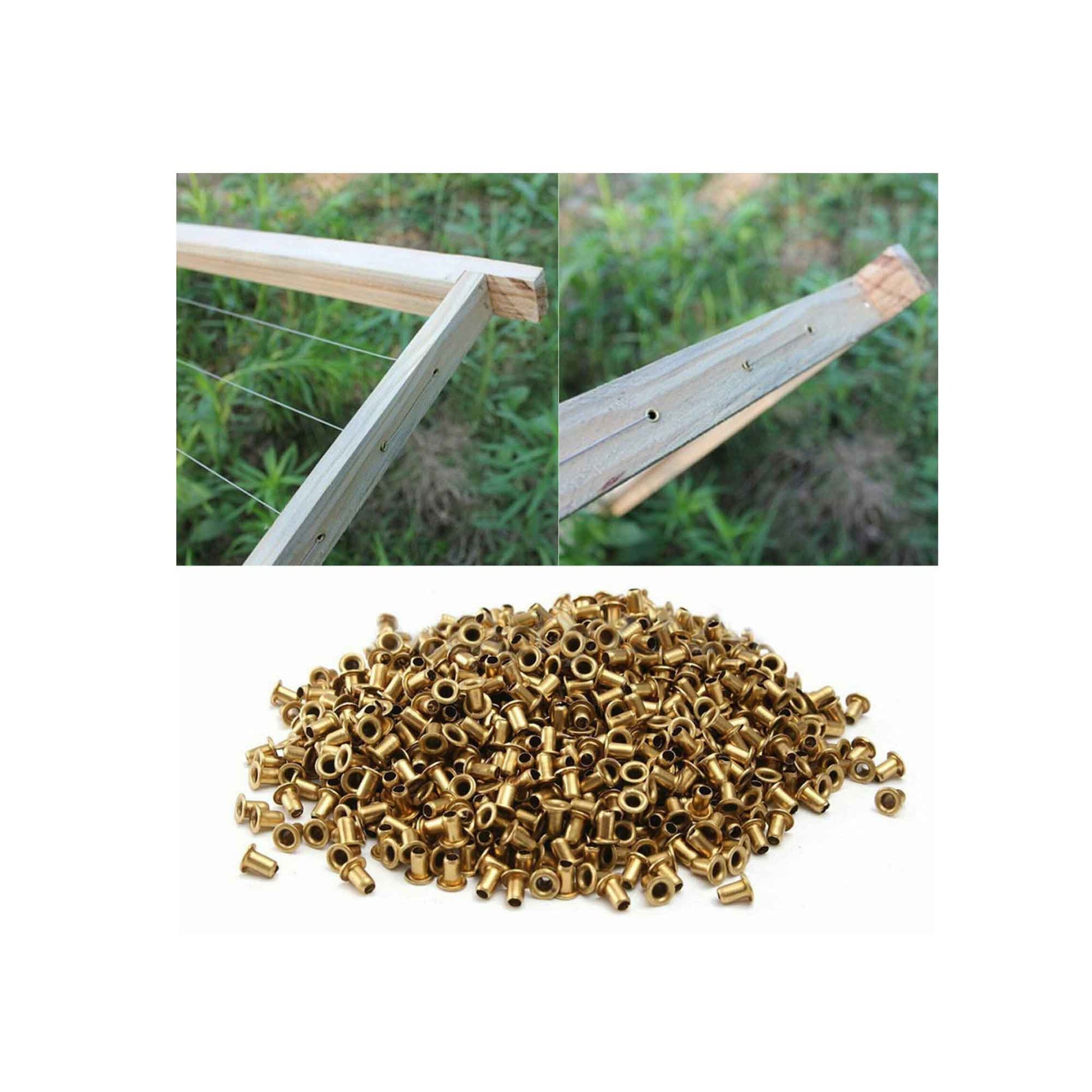 1000 Bee Frame Eyelets Brass Fittings Bee Hive Beehive Beekeeping Beekeeper Tool-4