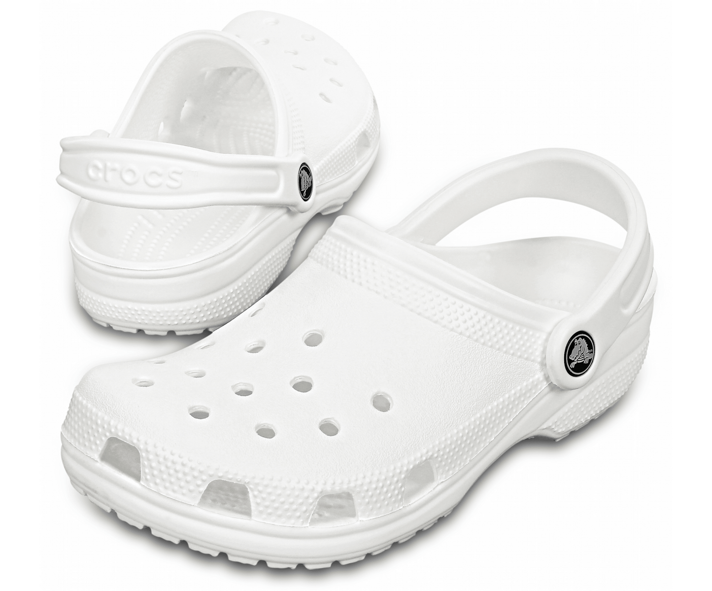 Crocs Classic Clogs Roomy Fit Sandal Clog Sandals Slides Waterproof - White-1