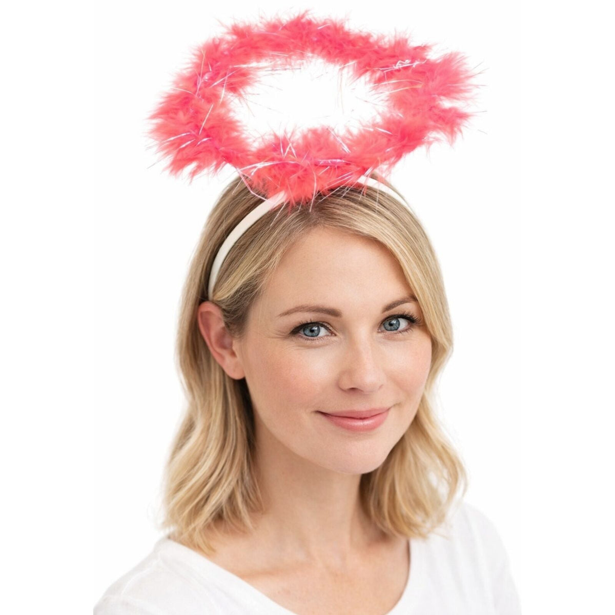ANGEL HEADBAND Fairy Halo Hair Hoop Costume Dress Up Party - Red