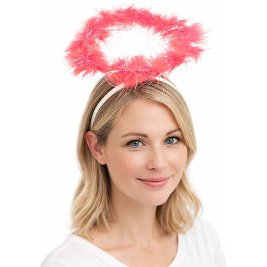 ANGEL HEADBAND Fairy Halo Hair Hoop Costume Dress Up Party - Red