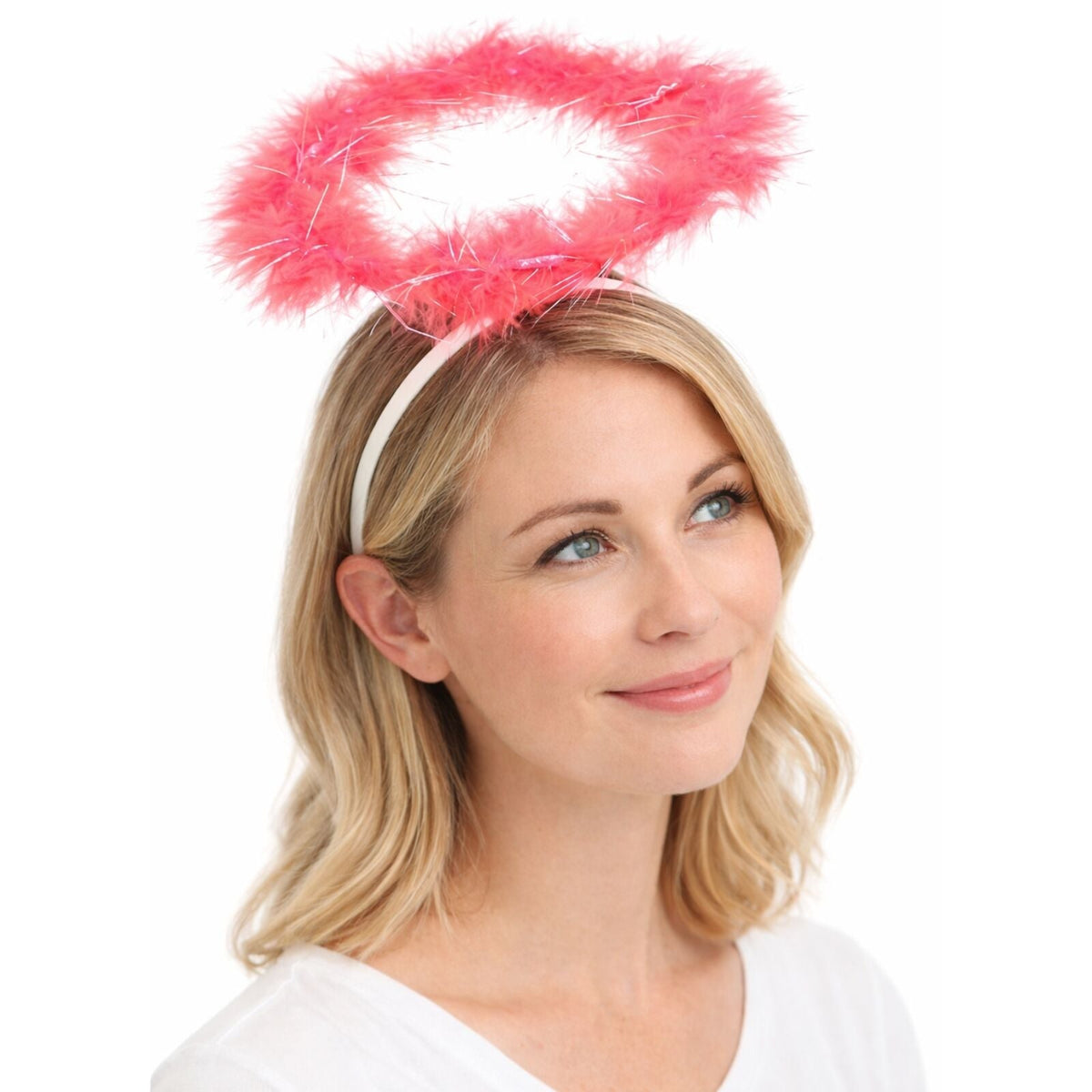 ANGEL HEADBAND Fairy Halo Hair Hoop Costume Dress Up Party - Red