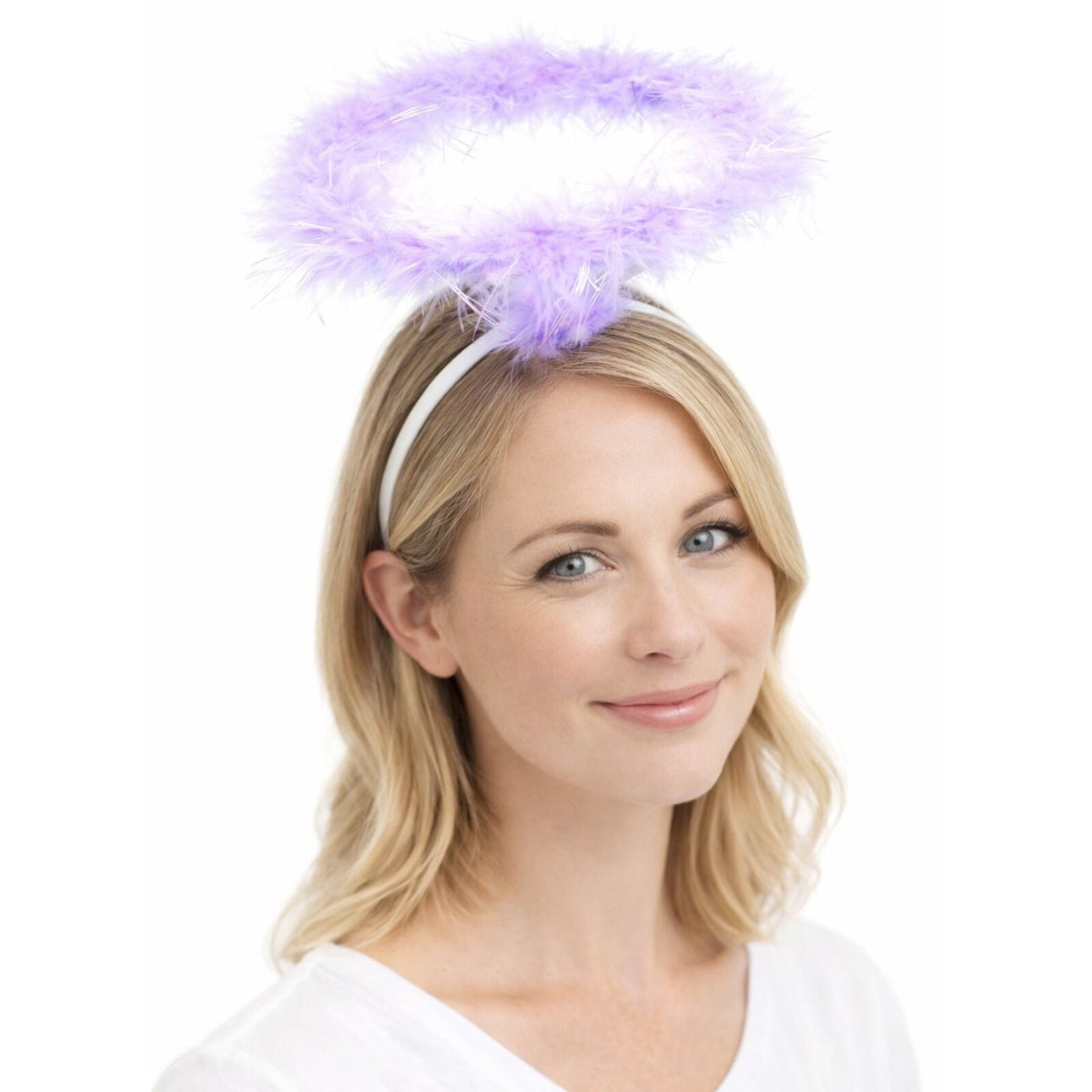 ANGEL HEADBAND Fairy Halo Hair Hoop Costume Dress Up Party - Violet Purple