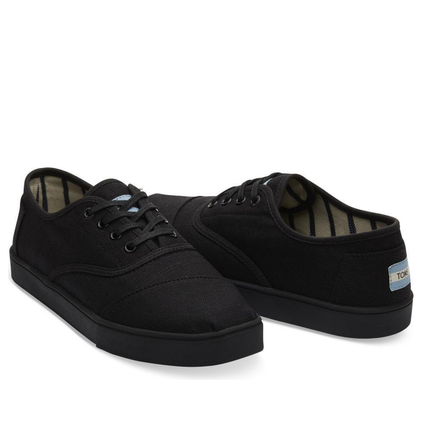 TOMS Heritage Canvas Mens Carlo Sneaker Shoes Casual - Black/Black-3