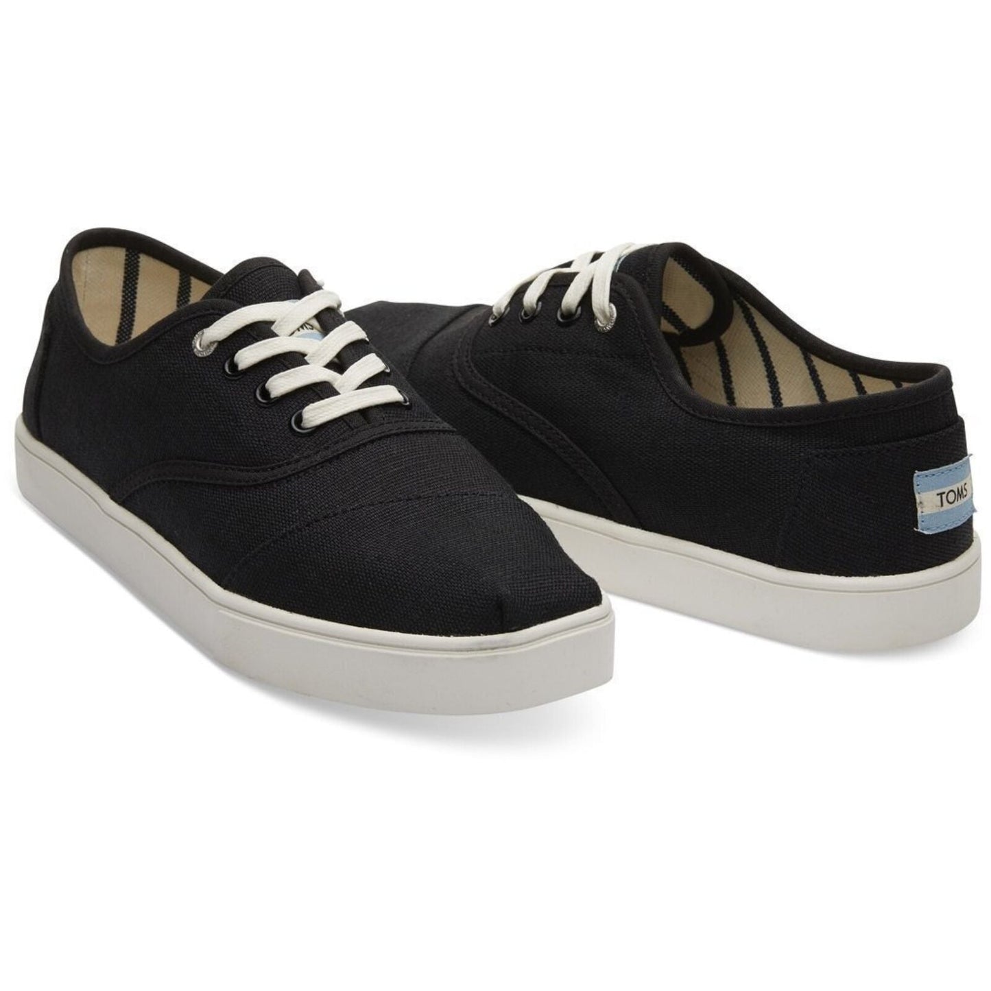 TOMS Heritage Mens Canvas Casual Shoes Sneakers Lace Up Low Cut - Black-3