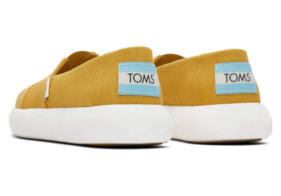 TOMS Womens Canvas Slip On Shoes Sneakers Flats Alpargata Espadrilles - Mustard-4