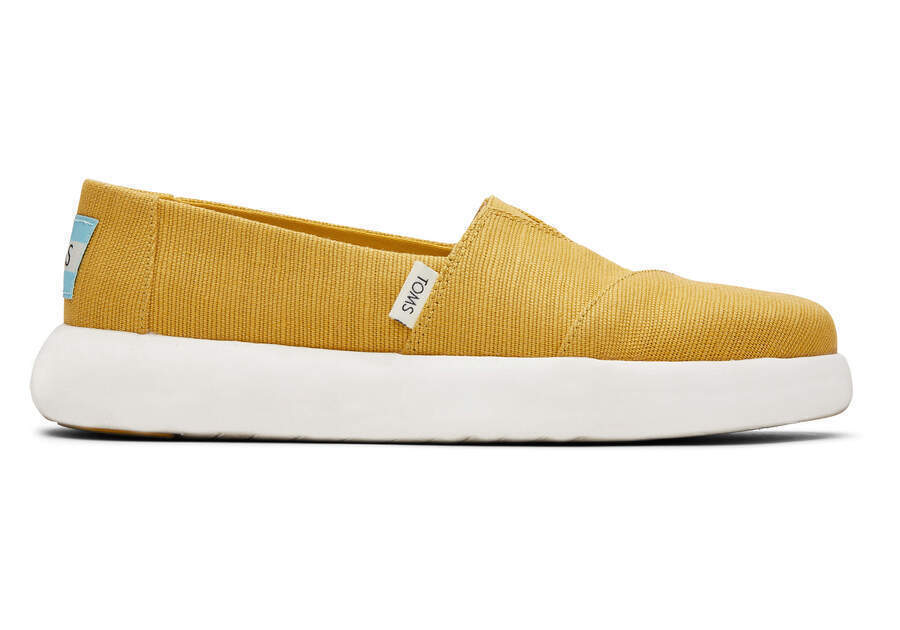 TOMS Womens Canvas Slip On Shoes Sneakers Flats Alpargata Espadrilles - Mustard-1