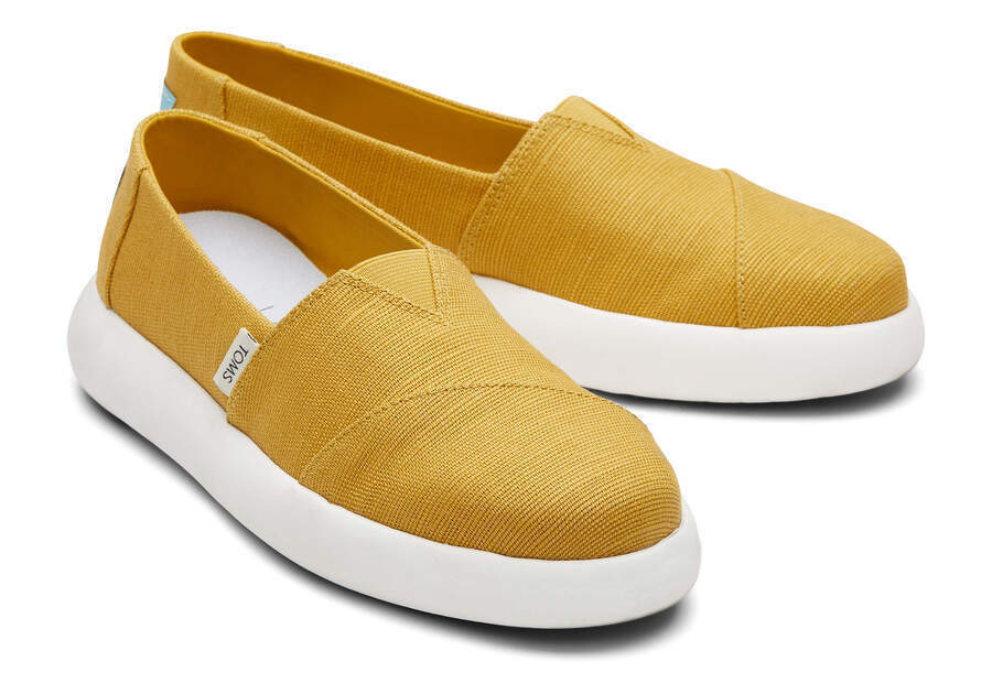 TOMS Womens Canvas Slip On Shoes Sneakers Flats Alpargata Espadrilles - Mustard-3