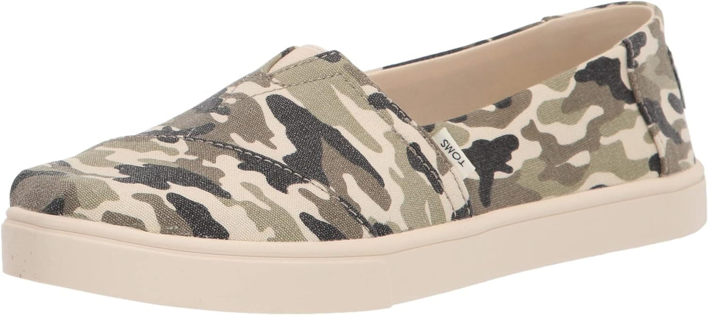TOMS Womens Casual Canvas Slip On Sneakers Shoes Espadrilles - Army Camo Camouflage-1