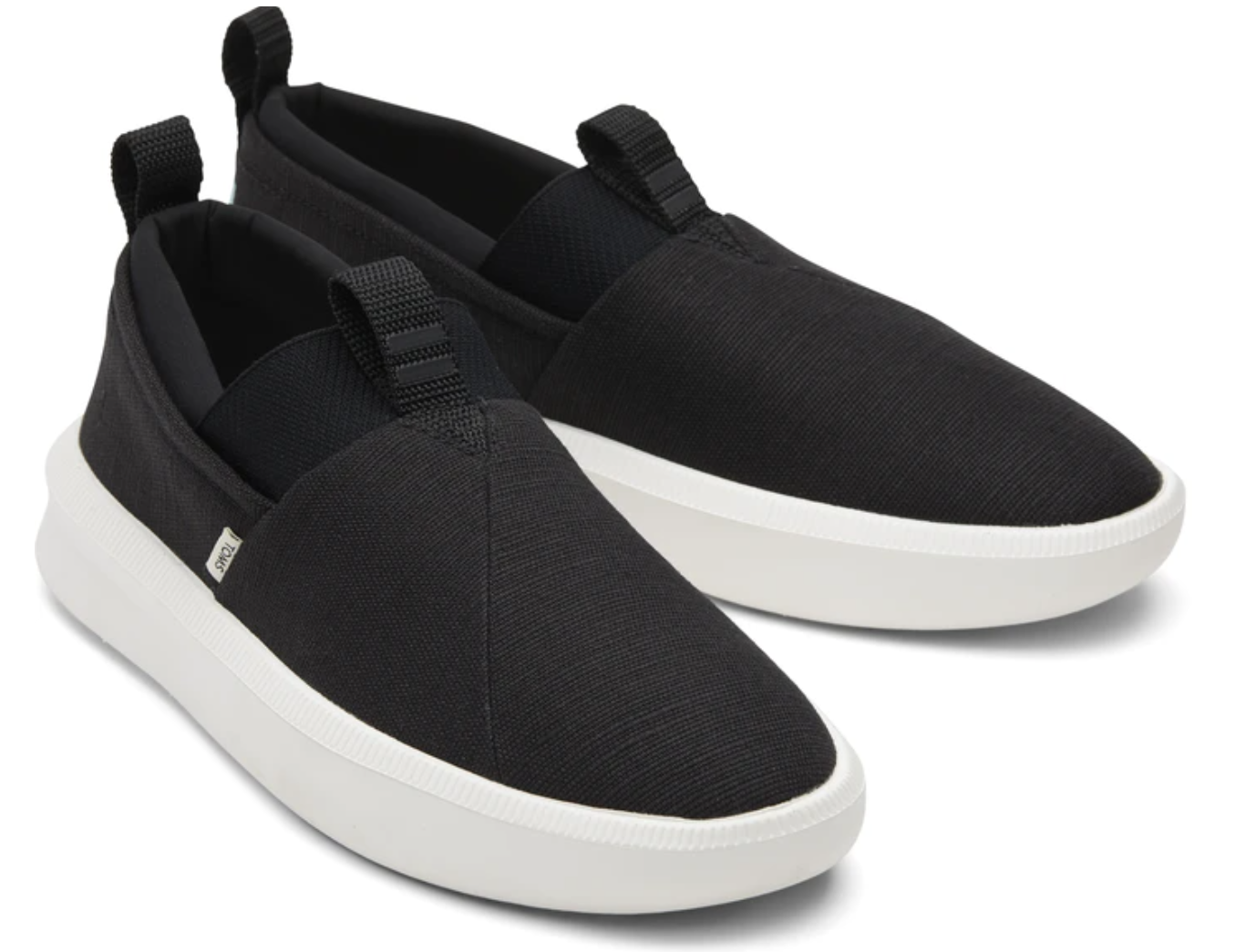 TOMS Mens Canvas Slip On Shoes Casual Sneakers Breathable Espadrilles - Black-3