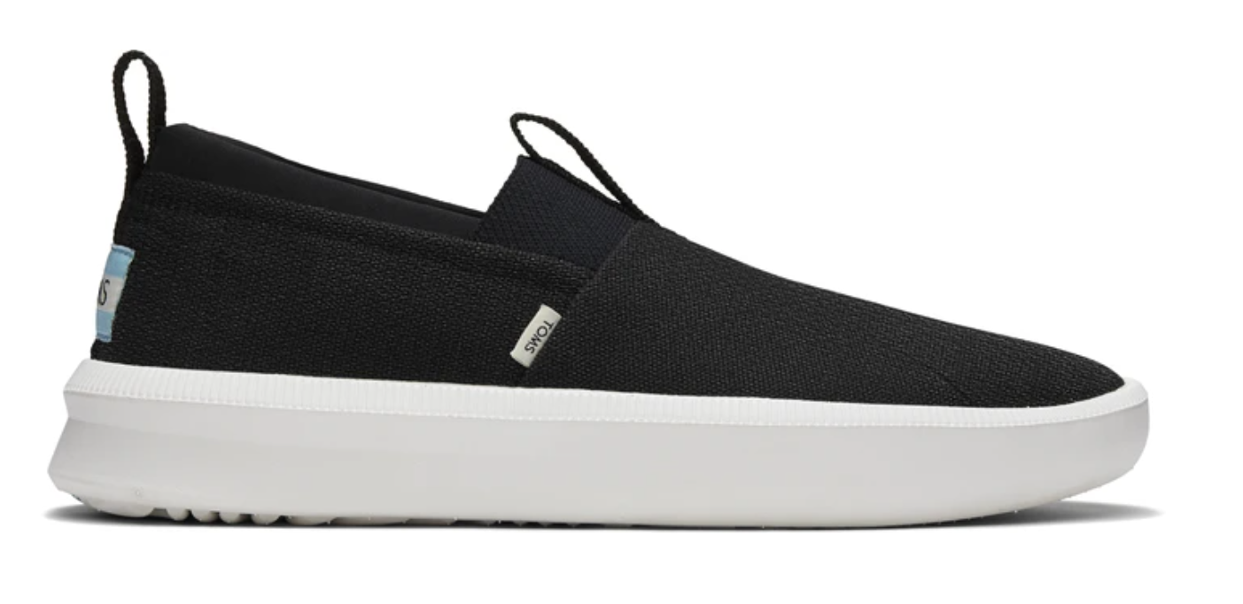 TOMS Mens Canvas Slip On Shoes Casual Sneakers Breathable Espadrilles - Black-0