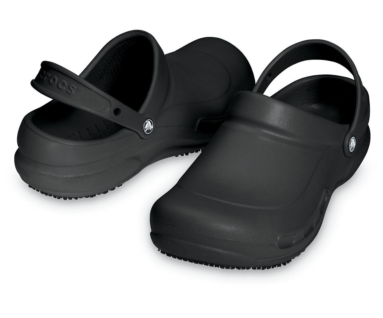 Crocs Bistro Slip Resistant Clogs Shoes Sandals Work Occupational - Black-0
