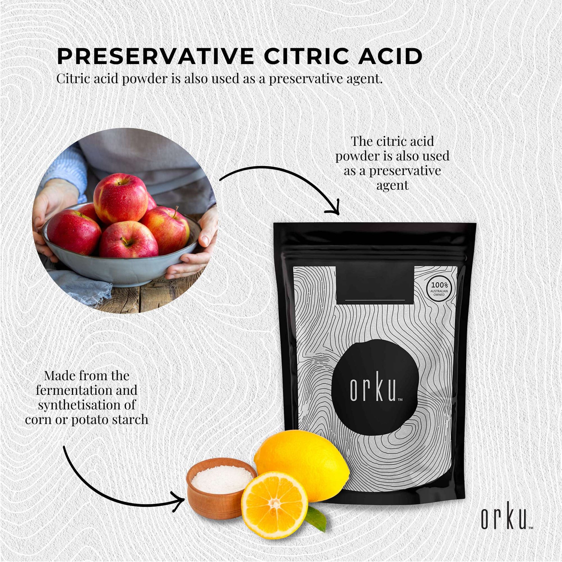 100g Citric Acid Powder - Food Grade Anhydrous GMO Free Preservative c6h807-3