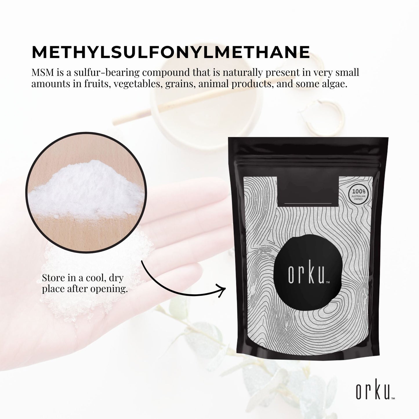 100g MSM Powder or Crystals - 99% Pure Methylsulfonylmethane Dimethyl Sulfone-3