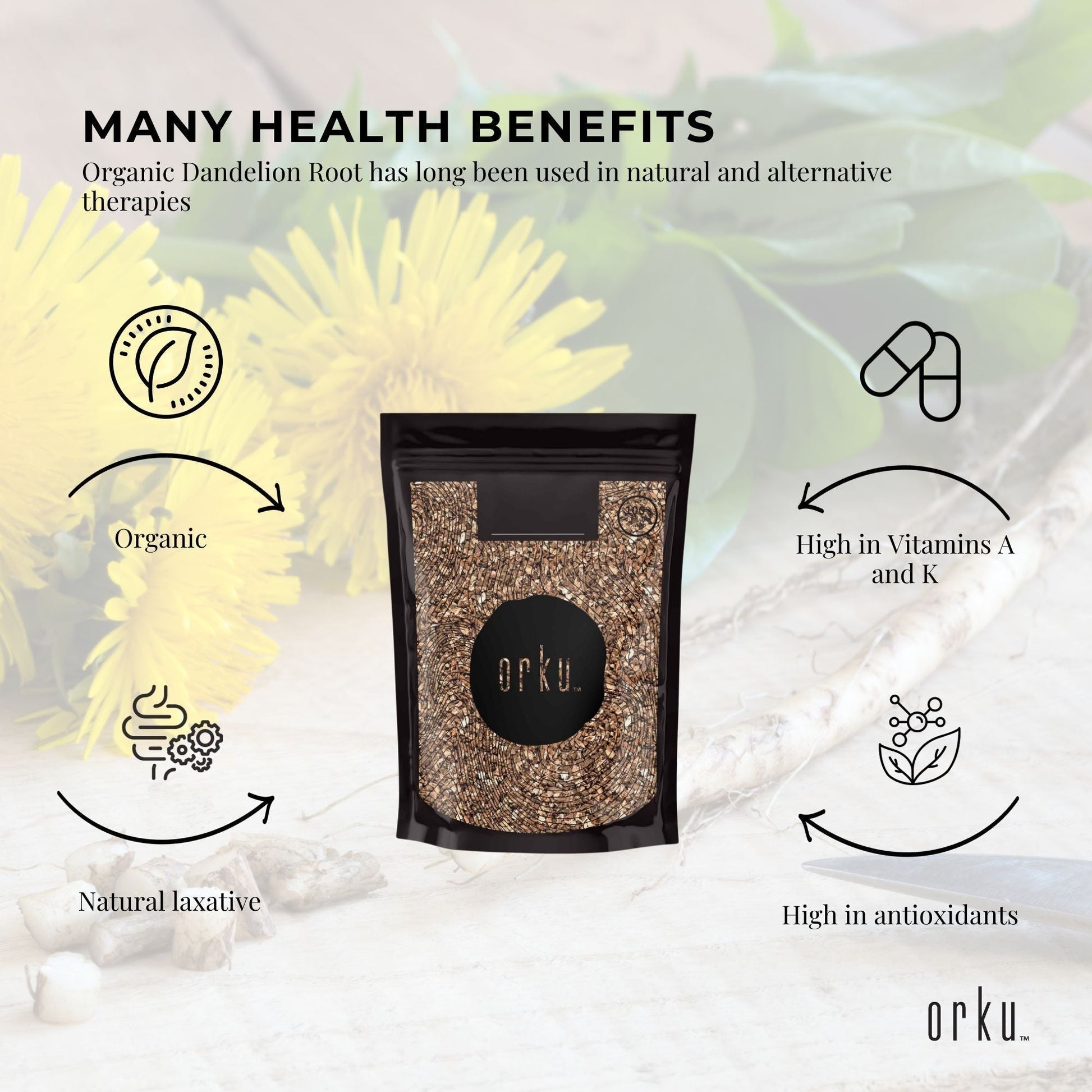 100g Organic Dandelion Root - Dried Raw Herbal Tea Supplement-4