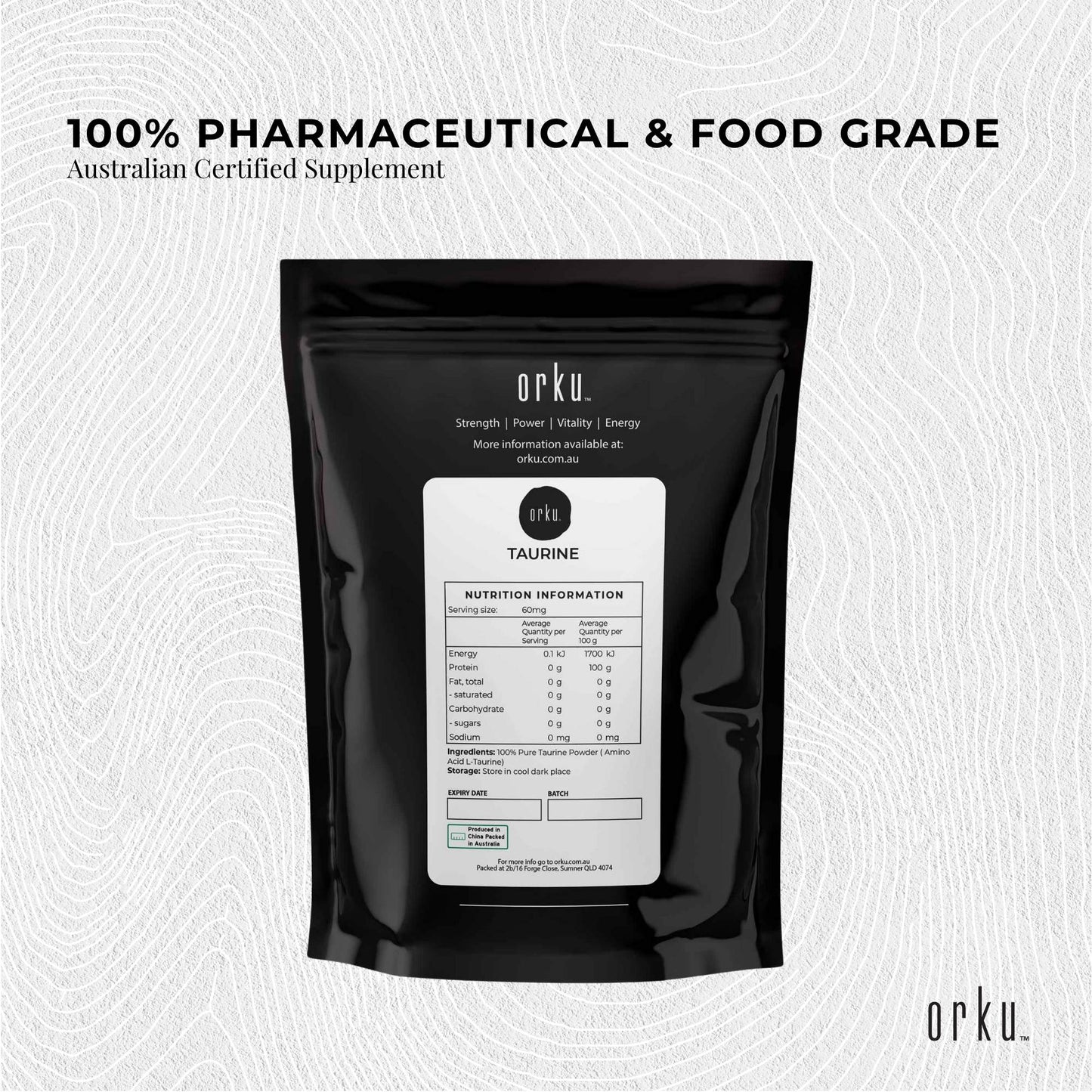 100g Taurine Powder - Pure Amino Acid Food Grade L-Taurine Vitamin Supplement-2