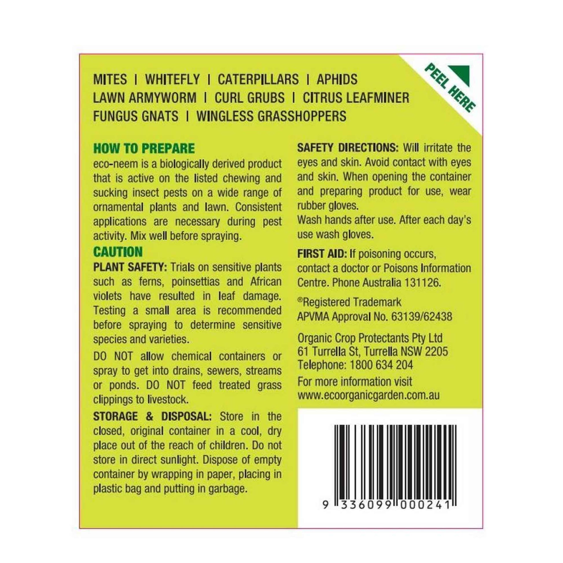 100ml Eco Neem Oil Botanical Organic Insecticide Econeem Sucking Lawn Grubs Pest-2