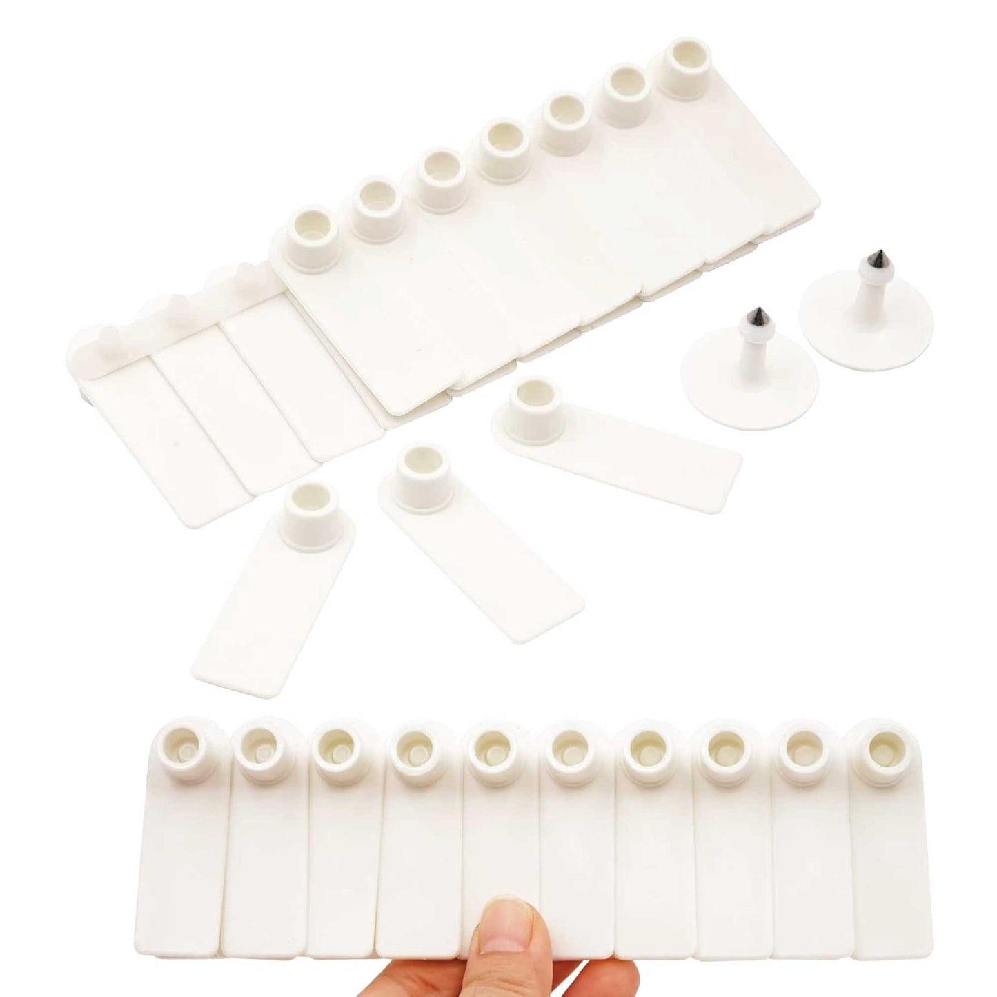 100x Cattle Ear Tags 5x2cm Set - Mini White Blank Pig Goat Livestock Label-3
