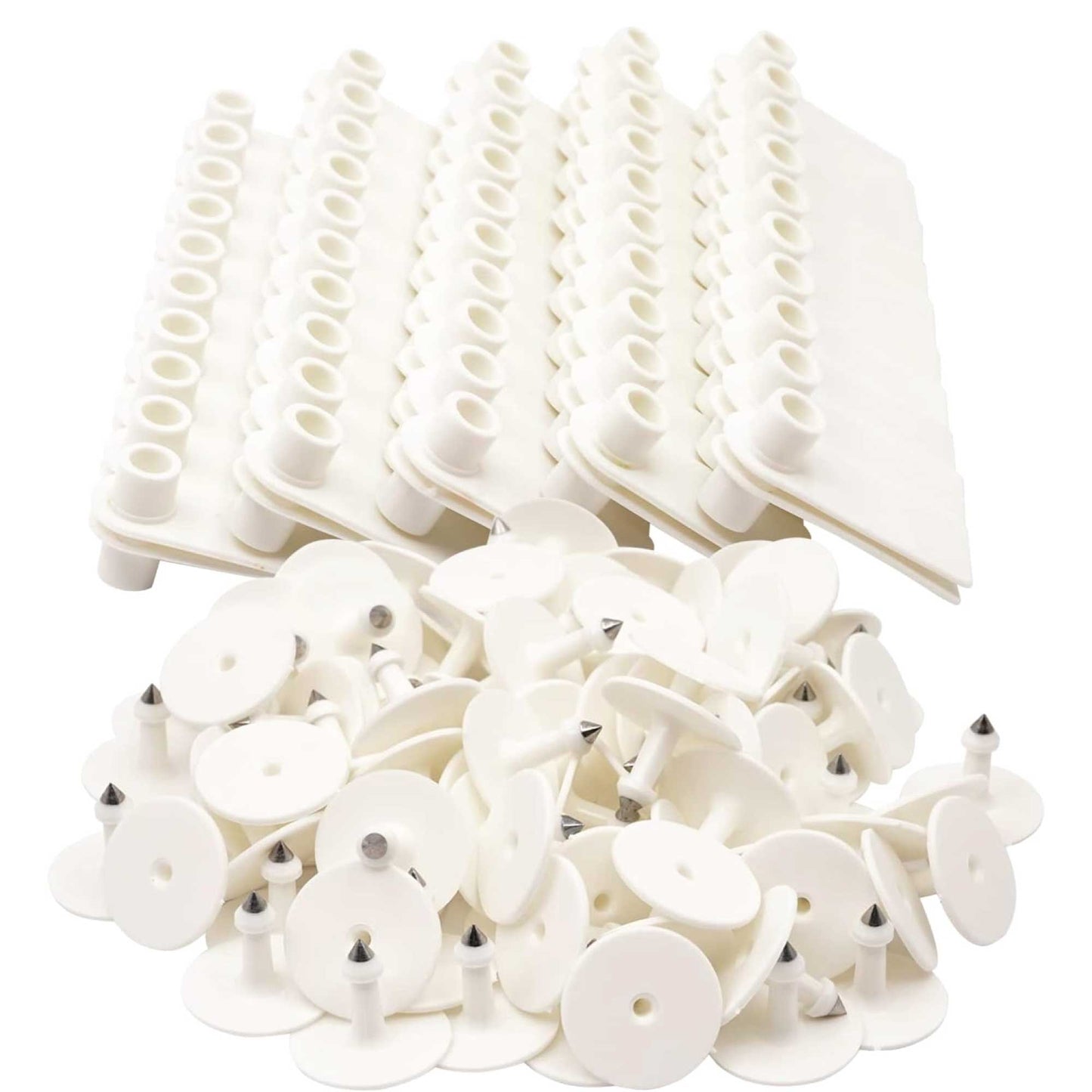 100x Cattle Ear Tags 5x2cm Set - Mini White Blank Pig Goat Livestock Label-0