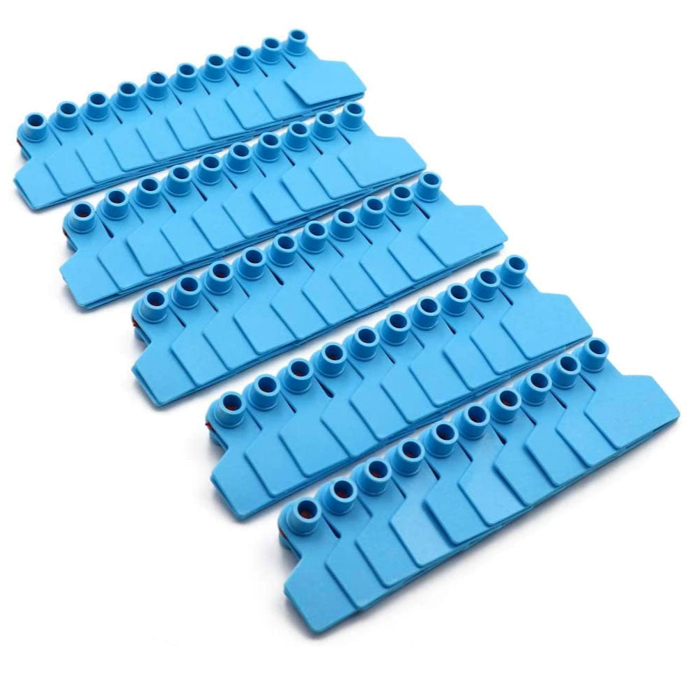 100x Cattle Ear Tags 5x4cm Set Cow Sheep Goat Blue Small Blank Livestock Label-1