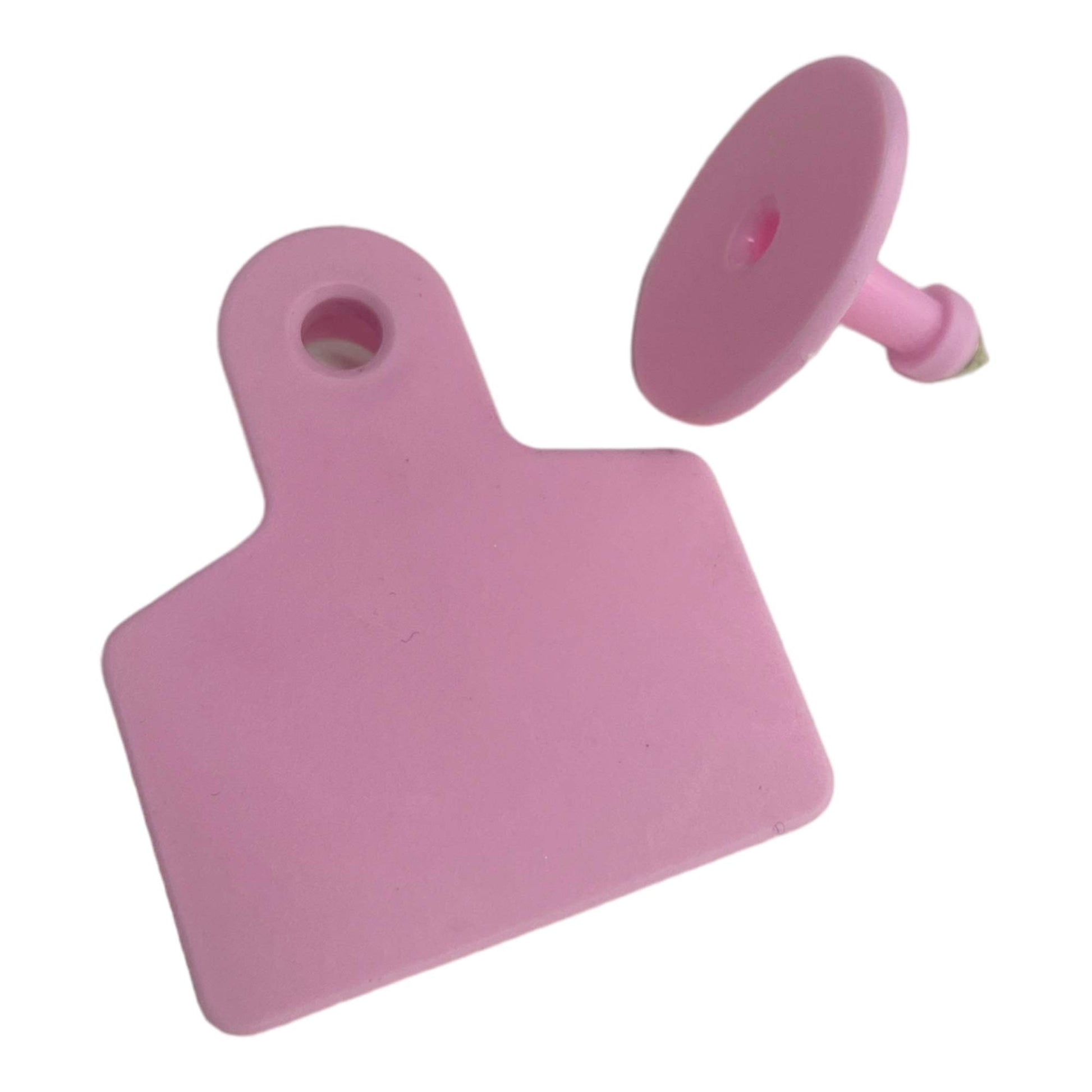 100x Cattle Ear Tags 5x4cm Set - Small Pink Blank Sheep Pig Livestock Label-2