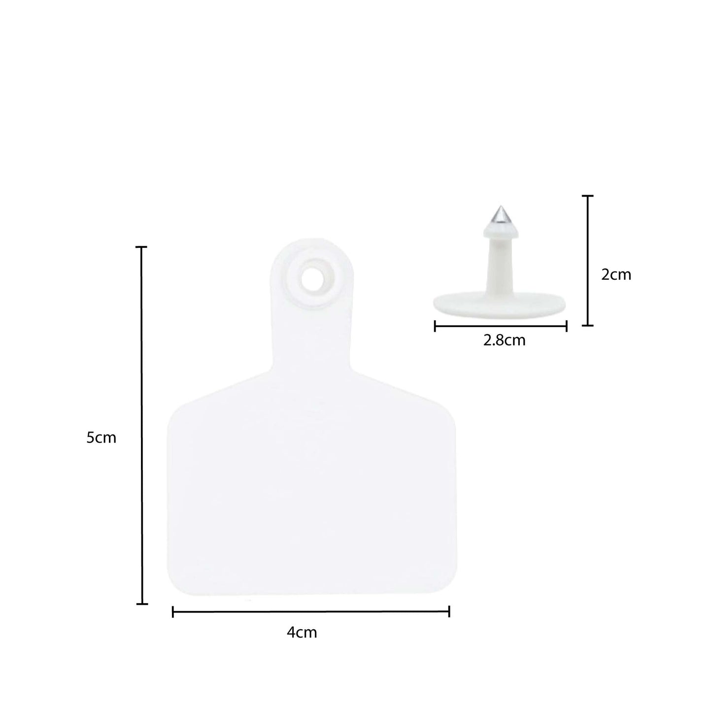 100x Cattle Ear Tags 5x4cm Set - Small White Blank Sheep Pig Livestock Label-2