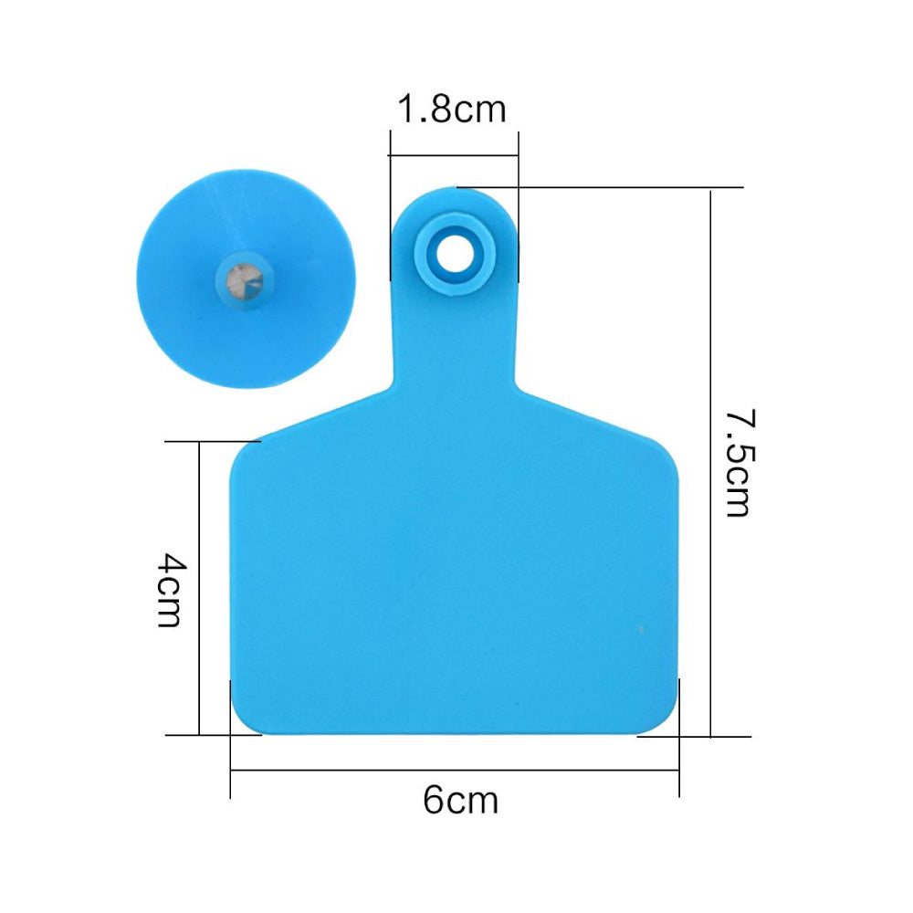 100x Cattle Ear Tags 6x7.5cm Set - Medium Blue Blank Cow Sheep Livestock Label-3