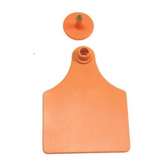 100x Cattle Ear Tags 7x10cm Set - Large Orange Blank Cow Sheep Livestock Label-0