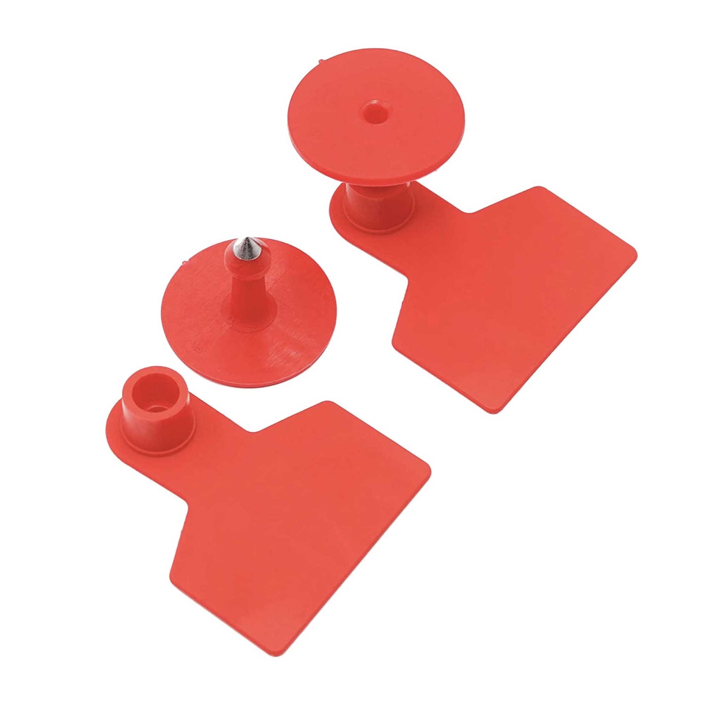 100x Cattle Ear Tags Set - 5x4cm Small Red Blank Cow Pig Sheep Livestock Label-1