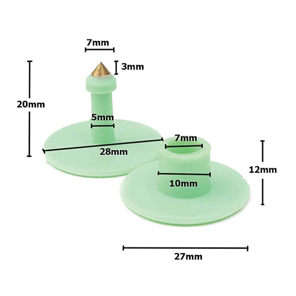 100x Cattle Ear Tags Set - Round Green Blank Pig Sheep Goat Cow Livestock Label-1