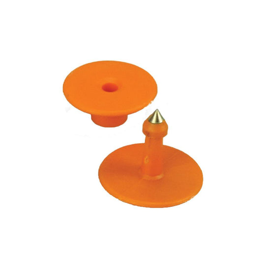 100x Cattle Ear Tags Set - Round Orange Blank Pig Sheep Goat Cow Livestock Label-0