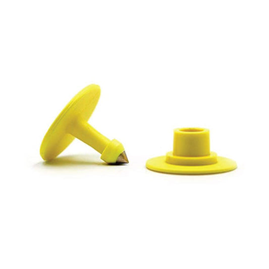 100x Cattle Ear Tags Set - Round Yellow Blank Pig Sheep Goat Cow Livestock Label-0