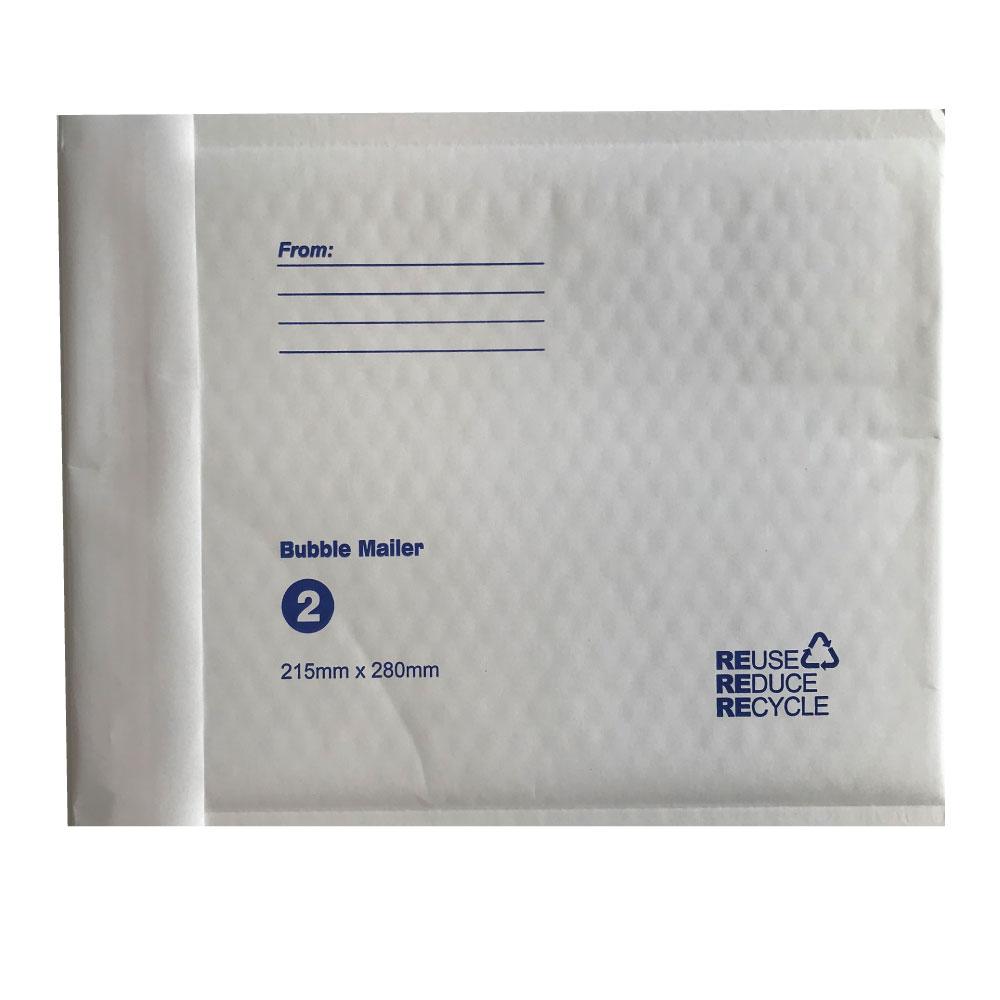 100x Tempest 215x280mm Bubble Mailers No.2 White Padded Eco Mail Bags Envelopes-0
