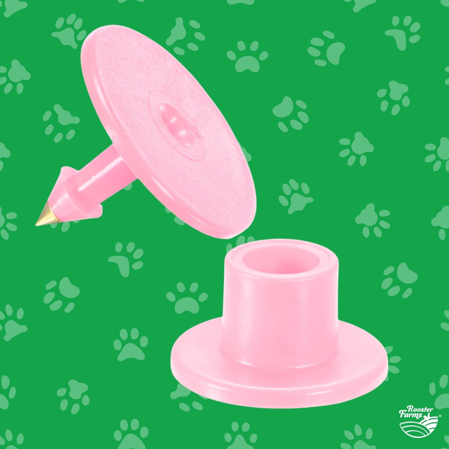 100x Cattle Ear Tags Set - Round Pink Blank Pig Sheep Goat Cow Livestock Label-1
