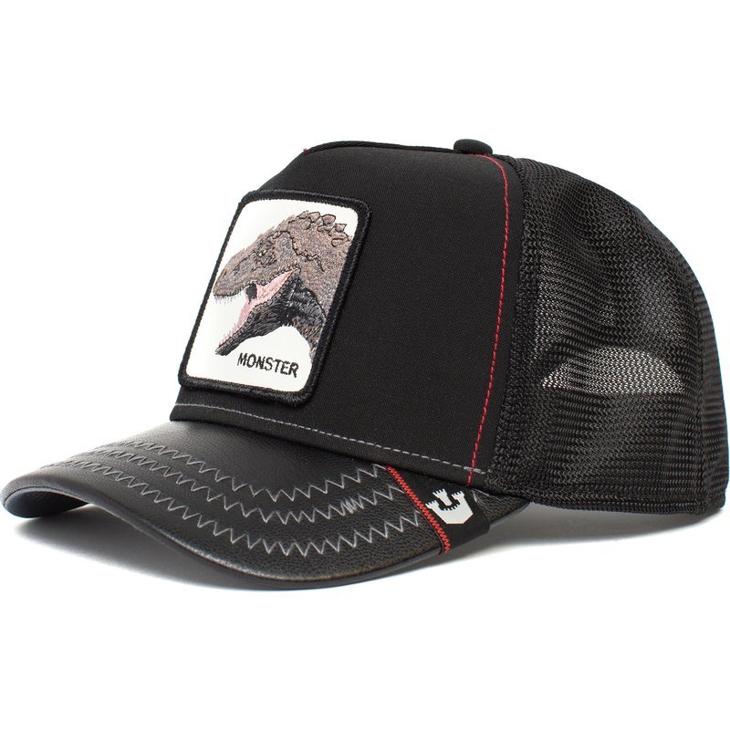 Goorin Brothers Baseball Trucker Cap Hat Snapback Adjustable Tyrant Monster - Black-3
