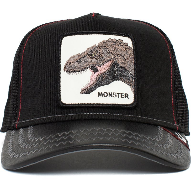 Goorin Brothers Baseball Trucker Cap Hat Snapback Adjustable Tyrant Monster - Black-0