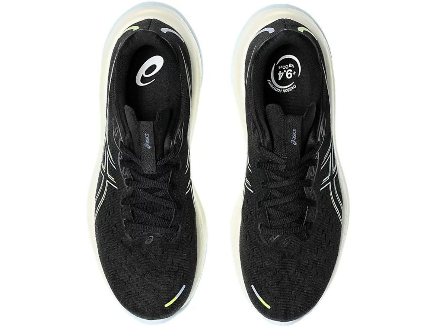 Mens ASICS GEL-Cumulus 26 Running Shoes (2E Wide) in Black/Safety Yellow – Size 8.5